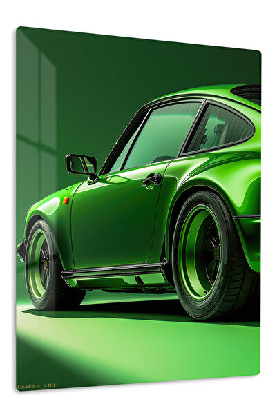 Emesa Art Green Porsche 911 Studio Metal Wall Art