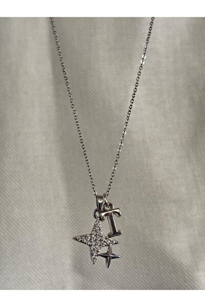 bijoux uniques 316L Steel Women's Necklace with t Letter with Polar Star