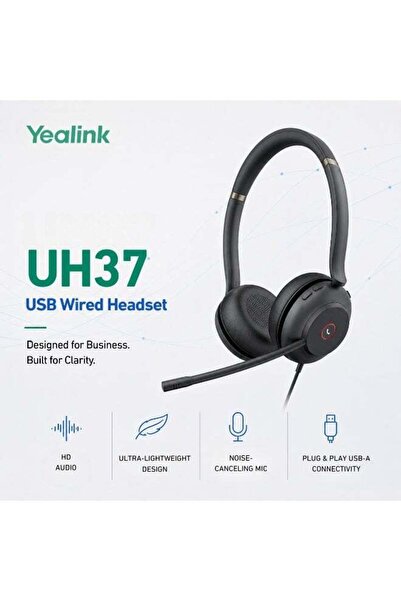 Yealink UH37 Dual Teams USB Headset - 35mm Speakers, Dual Noise-Canceling Mic...