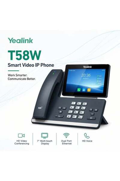 Yealink SIP-T58W Smart Business IP Phone - 7-Inch Adjustable Touchscreen, 16 ...