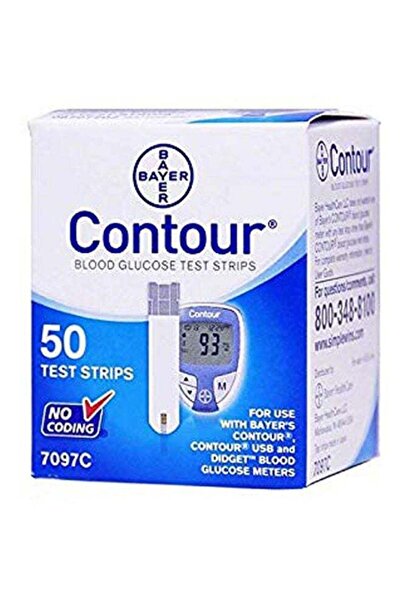 CONTOUR عبوة تحتوي على 50 شريط اختبار لقياس نسبة الجلوكوز في الدم