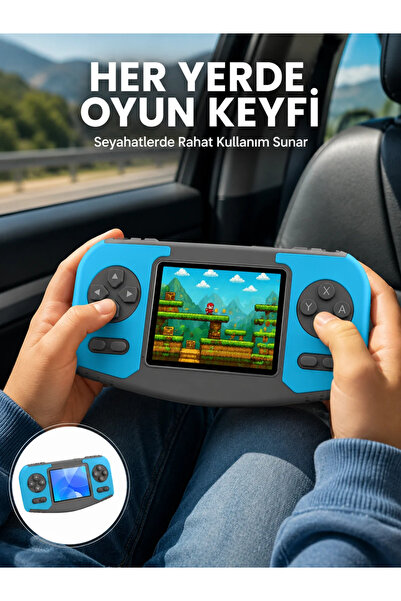 A-LUXE Çocuklara Özel Retro Oyun Konsolu Portatif Eğlence Cihazı