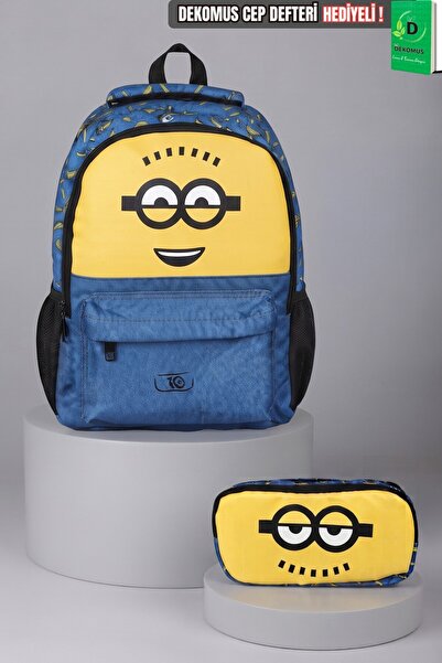 Minions X Dekomus, Licensed Banana Mood Collection Large Size School Bag and ...