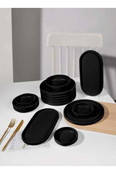 Trust 14-Piece Melamine Breakfast Set Black, Set include 4pcs Plate 4.5 Inch,...