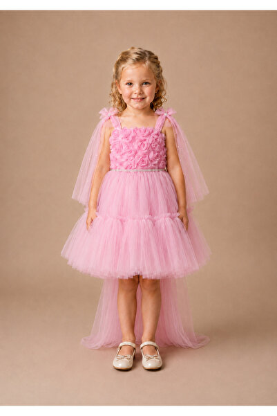 Atlas Kids 1-5 Years Old Girl Princess Evening Dress |   Detachable Train and...