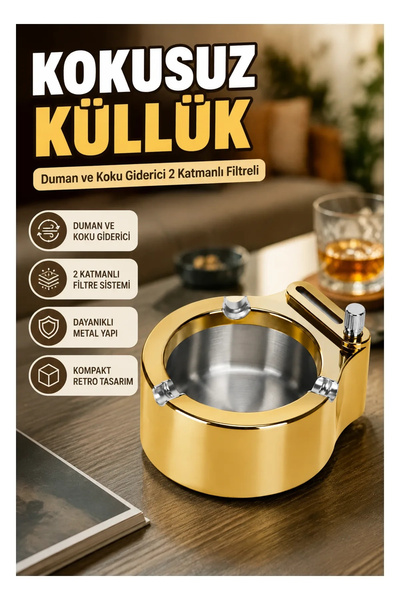 canrodi 2-Layer Filtered Air Purifier Ashtray – Smoke and Odor Eliminator