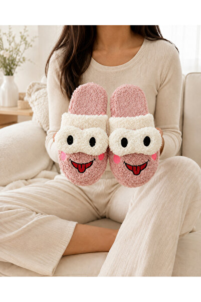 ZARICH Kroaky Powder Plush Frog Figured Closed Toe Non-Slip Winter Warm Comfo...
