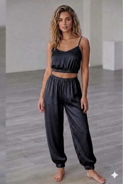 AMOUR NİGHT Royal Touch Satin Strap Pajama Set