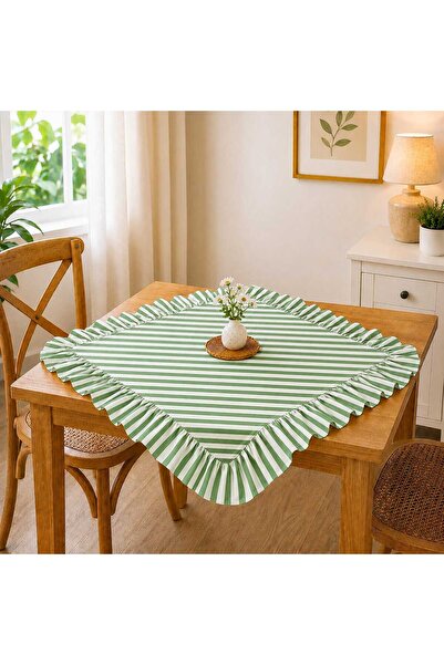 HOME ART ATELIER hand made Fırfırlı Keten Kare Fiskos Örtüsü - Renkli - Kare ...