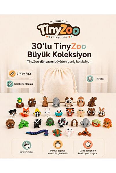 ModduLoop 30’lu Hareketli Hayvan Figürü Seti | Eğitici ve Eğlenceli TinyZoo O...