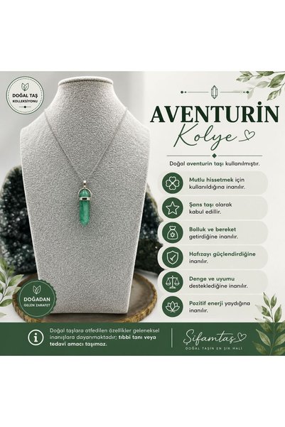 ŞİFAMTAŞ Aventurine Natural Stone Pendant