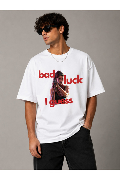 Dupe Design تي شيرت كبير الحجم مطبوع عليه Bad Luck Vice City