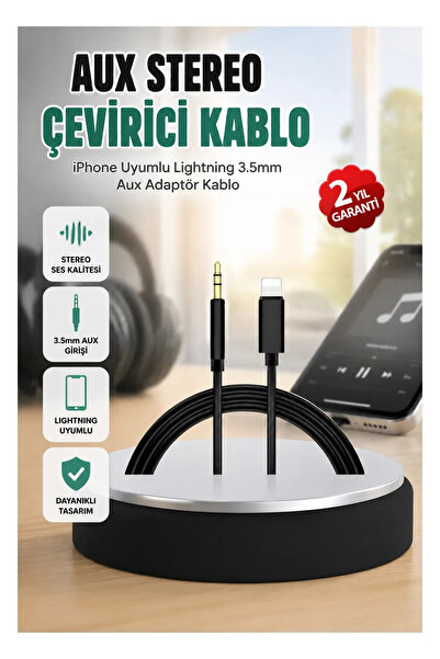 canrodi iPhone Compatible Lightning – 3.5 mm Aux Stereo Audio Cable 1 Meter