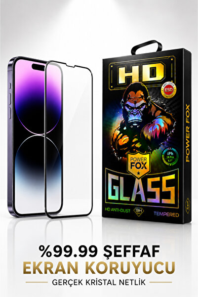 Powerfox Premium Serisi | iPhone 14 PRO Uyumlu | 45 KG Kenar Basınç Dayanımlı Ekran Koruyucu