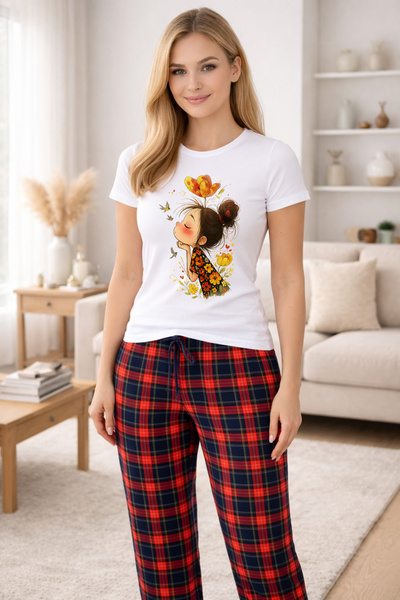 MVRDAR Pijamale dama din bumbac premium, pijama femei confortabila