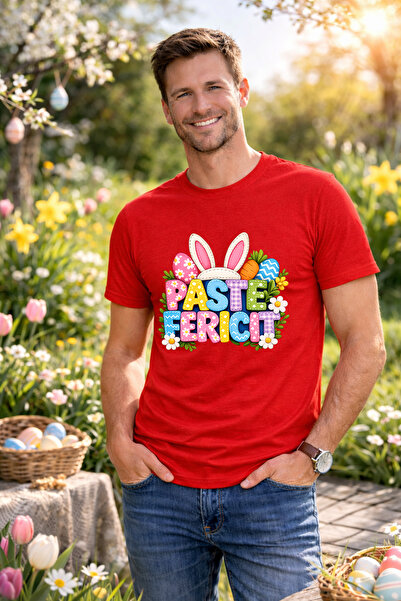 MVRDAR Tricou Paste Fericit Unisex 100% Bumbac - Tricou Easter cu Iepuras Bun...