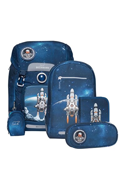 BECKMANN , Classic Space Mission okul sırt çantası seti, 6 parça, ilkokul, er...