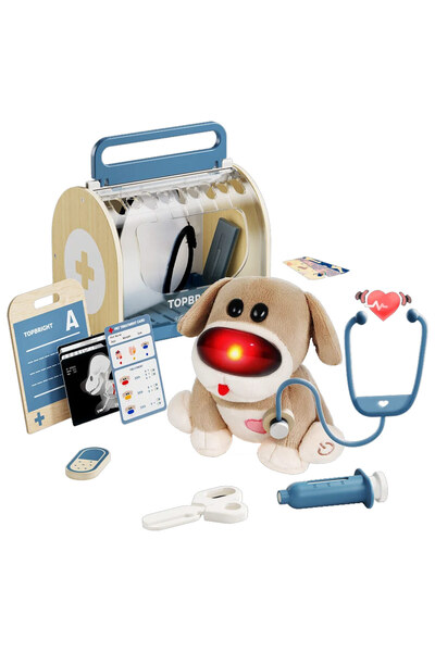 Feyza Oyuncak Care Pets |   Wooden Dr. Dog Veterinary Set |   3+ Years Old | ...