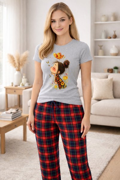 MVRDAR Pijamale dama din bumbac premium, pijama femei confortabila