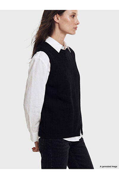 LC Waikiki Lcw Modest Black Crew Neck Women's Knitwear Sweater
