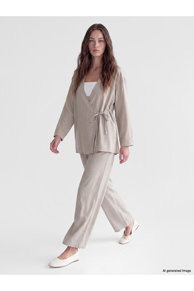 LC Waikiki Lcw modest grey elastic waist modal blend women's pants