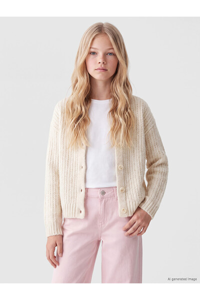 LC Waikiki V-Neck Girl's Knitwear Cardigan
