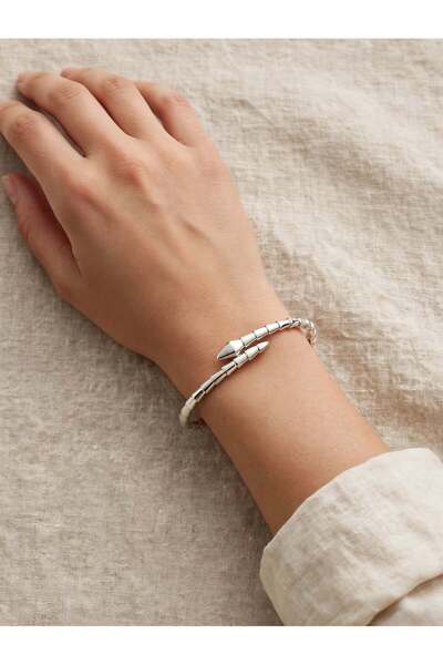 Brotliwy Silver Renk Yılan Serpenti Model Kadın Kelepçe Bileklik