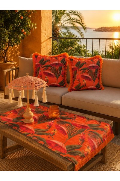 Missidea Flamingo Tropical El Yapımı Ledsiz Bali Şemsiyesi Seti (Ledsiz Şemsi...