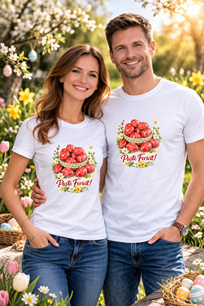 MVRDAR Tricou Paste Fericit Unisex 100% Bumbac - Tricou Easter cu Iepuras Bun...