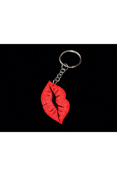 Generic Brand Stylized Lip Design Keychain - 3D Printing - Red