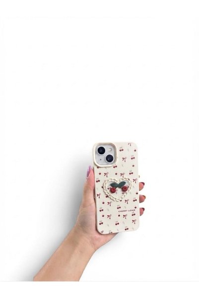KaffCase iPhone 12-12 Pro Compatible Cherry Bow Pattern Phone Case