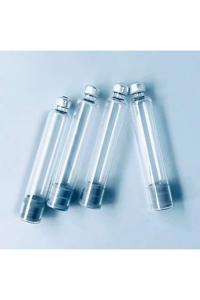 Generic 6 × أنبوب زجاجي ( لتعبئة أقلام حقن أنسولين أو بيبتايد ) شفاف بغطاء مطاطي وطرف معدني فضي للأنسولين ، معقم ومعبأ بشكل فردي، قابل للاستخدام الطبي