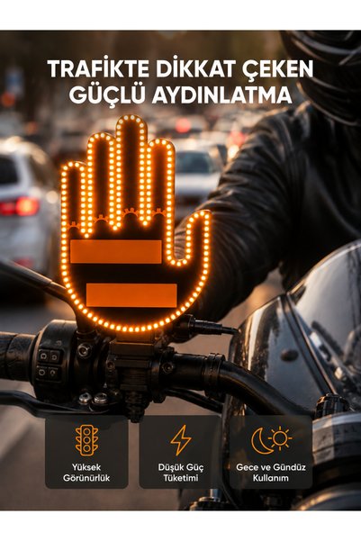 EMVERA 176 LED’li Amber Trafik Uyumlu Sinyal Işığı – El Hareketiyle Kontrol
