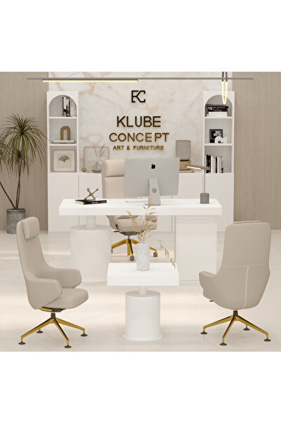 klubeconcept Klube Concept Titano Beyaz Premium Yönetici Ofis Takımı – Makam ...