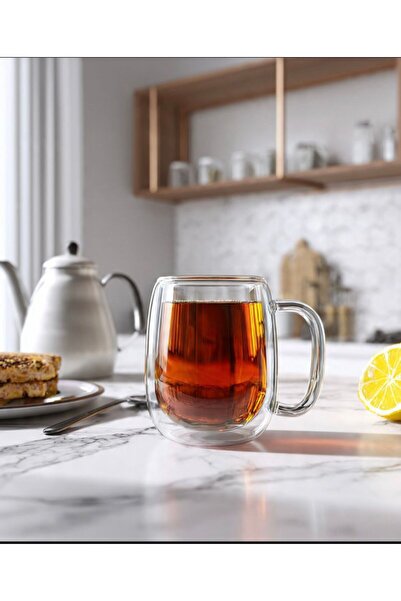 Desires Çift Camlı Çift Çidarlı Bardak 300 ml Ev Ofis Fincant Çift Katlı Isı ...