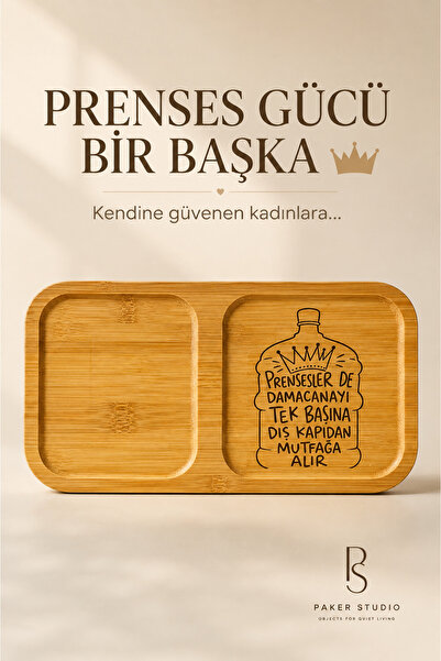 PakerStudio Güçlü Kadınlara, Güçlü Bir Mesaj! 2 Bölmeli Lazer işlemeli Bambu ...