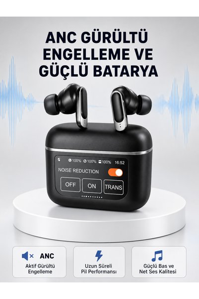 FMA ANC Teknolojili Kablosuz Bluetooth Kulaklık – Dokunmatik, Dijital Göstergeli, Yüksek Ses Kalitesi