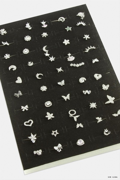 ZERO LAND GLBLSEME Tragus Zirkon Taşlı Piercing 1 Adet (212857) Gümüş Rengi