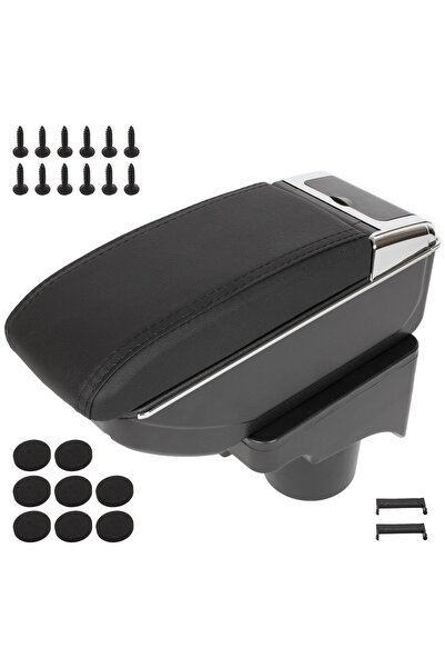 M MODECAR Cotieră VW Golf V 03-09 cu compartiment de depozitare PIELE NEAGRĂ ...