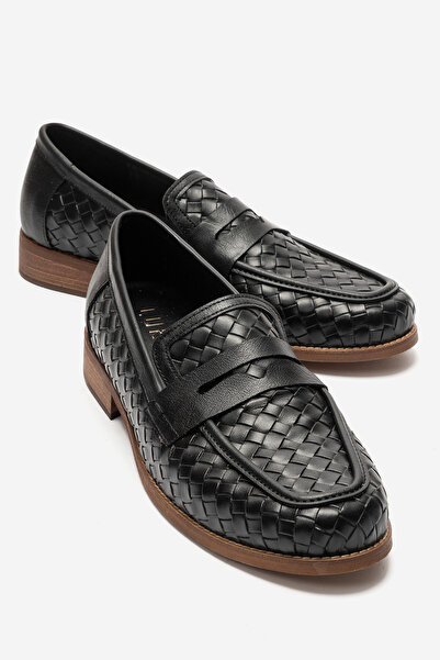 by selvi Lukka Shoes Sara Men's Handmade Black Knitted Moccasin Loafer Shoes