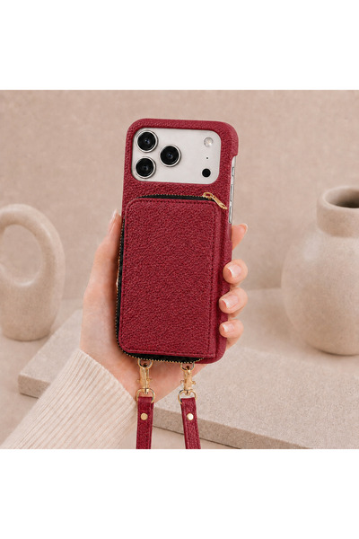 botyco Iphone 17 Pro (6.3 inç) Uyumlu Yanları Açık Slım Tasarım Cüzdanlı Ferm...