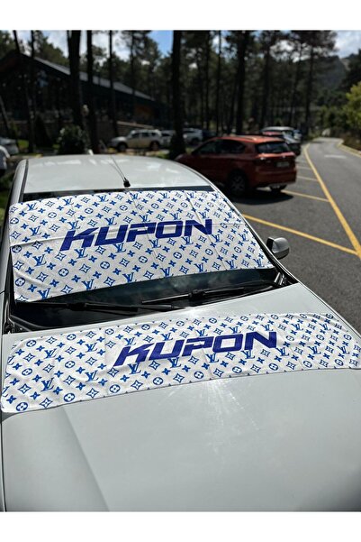 KARA LV&KUPON BEYAZ MAVİ SIRT&TOPİDO HAVLUSU