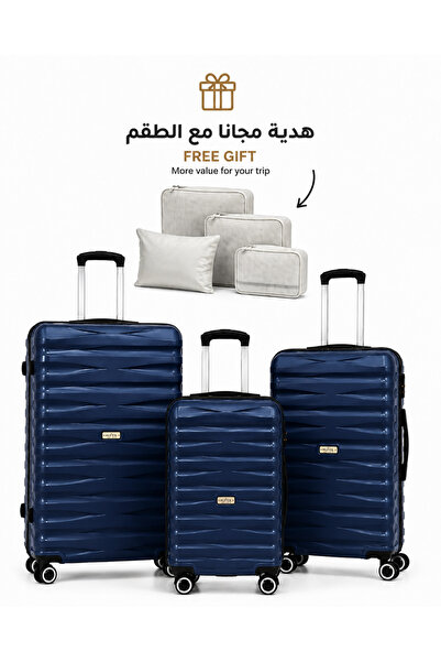 Flieger Luggage طقم شنط سفر 3 قطع ABS – حقائب سفر بعجلات 28/24/20 بوصة + منظم...