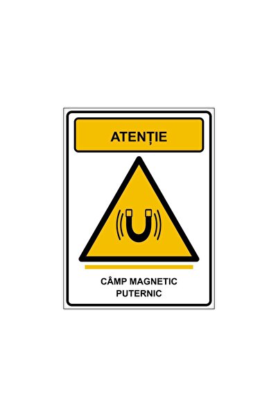 PAS Indicator „Atenție, câmp magnetic puternic”, placa PVC rigid 4 mm, 30 x 4...