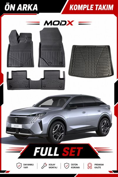 MODxAUTO Peugeot 3008 Hybrid 2026 Model 5D Havuzlu Paspas + 3D Bagaj Havuzu S...
