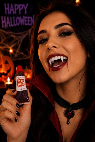 Patladı Gitti Vampir Dişi ve Yapay Kan Seti Halloween Cadılar Bayramı Kostüm ...