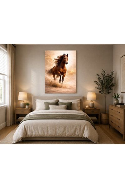 çetinkardeşler At Figürü Duvar Dekoru Ahşap MDF Baskı Tablo 1 MDF Tablo