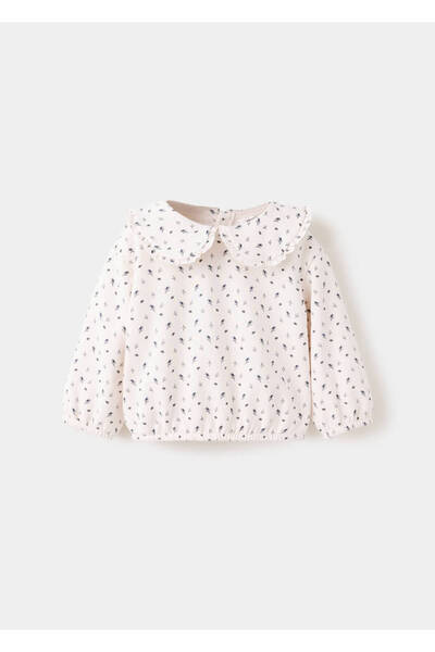 MANGO Baby Bebe yaka çiçekli sweatshirt