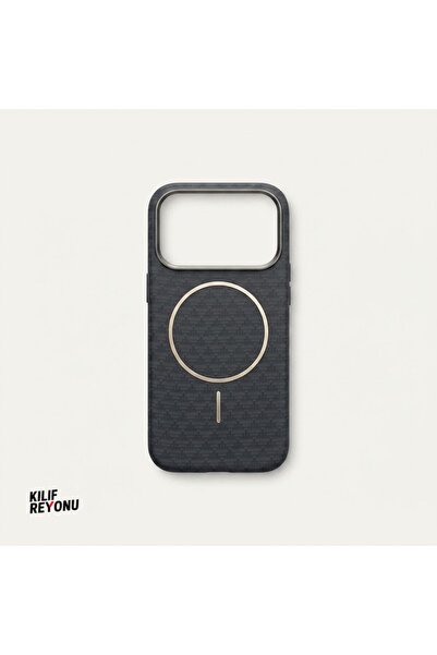 iPhone 17 Pro Premium Desenli MagSafe Kılıf – Siyah