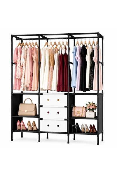 Generic Dulap modular pentru haine 122x41x188 cm, Cadru metalic, 180 °   Uși ...